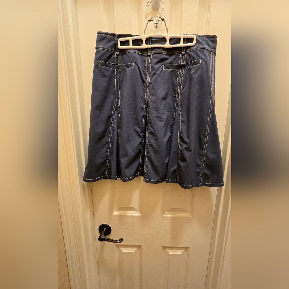 COPY - EUC Athleta Whatever A-Line Skort Skirt in Blue Size 12 - Picture 5 of 15